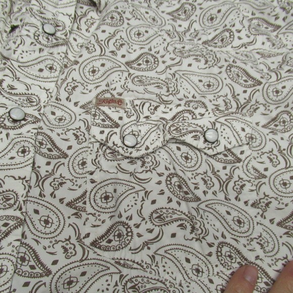 Rafter C Shirt Mens XXL Brown Paisley Classic Western Pearl Snap Cowboy Casual - Picture 3 of 10